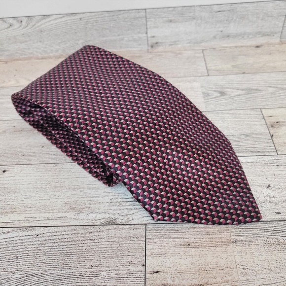 Valentino Cravatte Men's Silk Necktie Multicolor Geometric Jacquard Italy NWOT